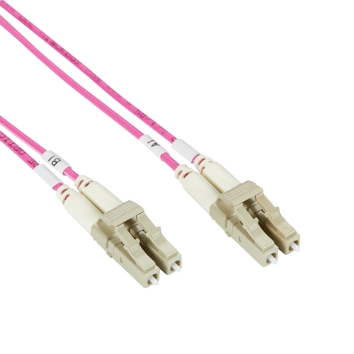 ROLINE Câble FO 50/125µm OM4, LC/LC, connecteurs Low-Loss, grande densité,  violet, 0,5 m - SECOMP AG
