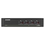 SS4P-DVI-4X4-UCAC: (1) DVI-I: Single/Dual Link DVI, VGA, HDMI  via adapteur, 4 users x 4 sources, clavier/souris USB, audio, CAC