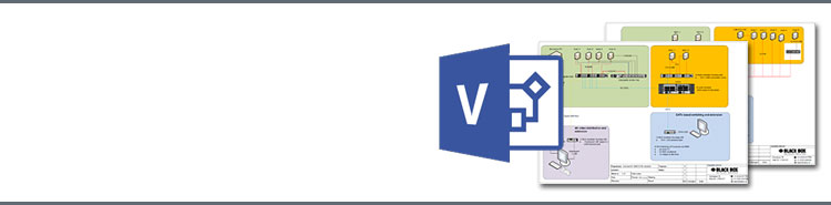 Téléchargez le jeu complet de stencils Black Box pour Microsoft Visio.