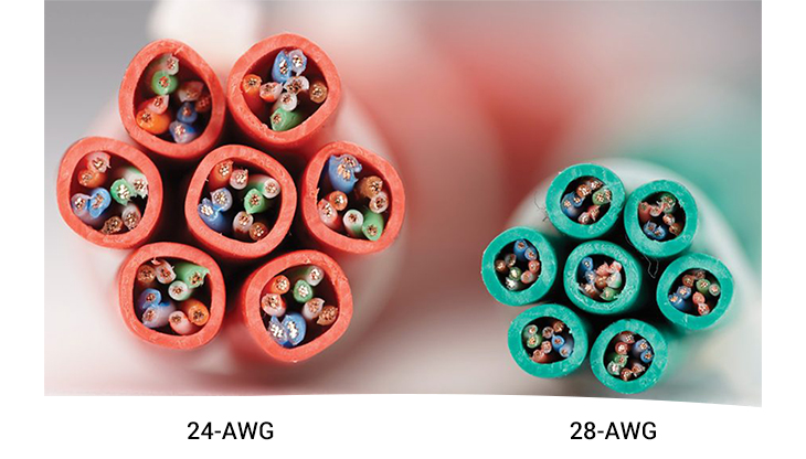 Cordons de brassage SlimNet de 28 AWG de Black Box